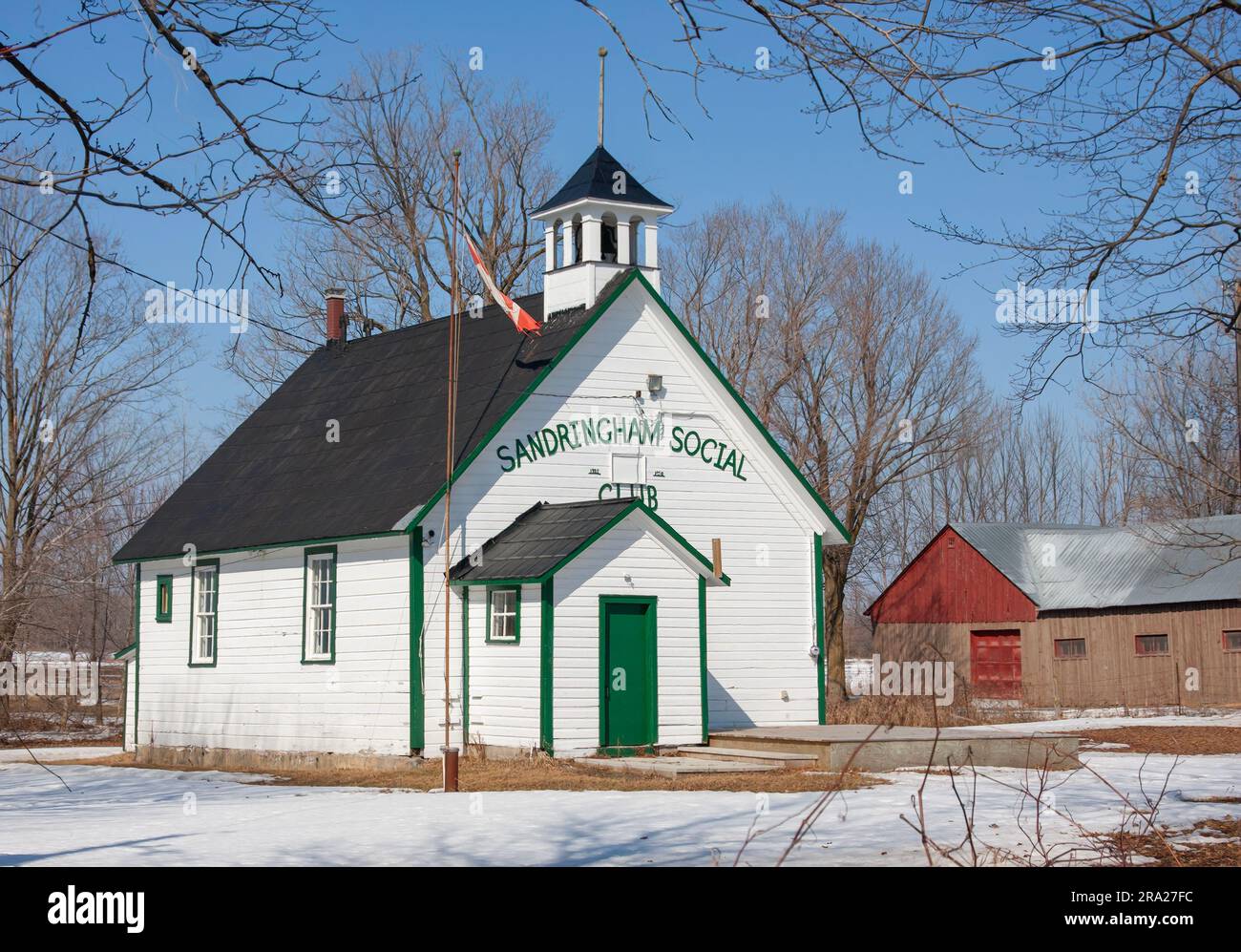 Sandringham social Club, Moose Creek (Ontario), Canada une ancienne école construite en 1935 Banque D'Images