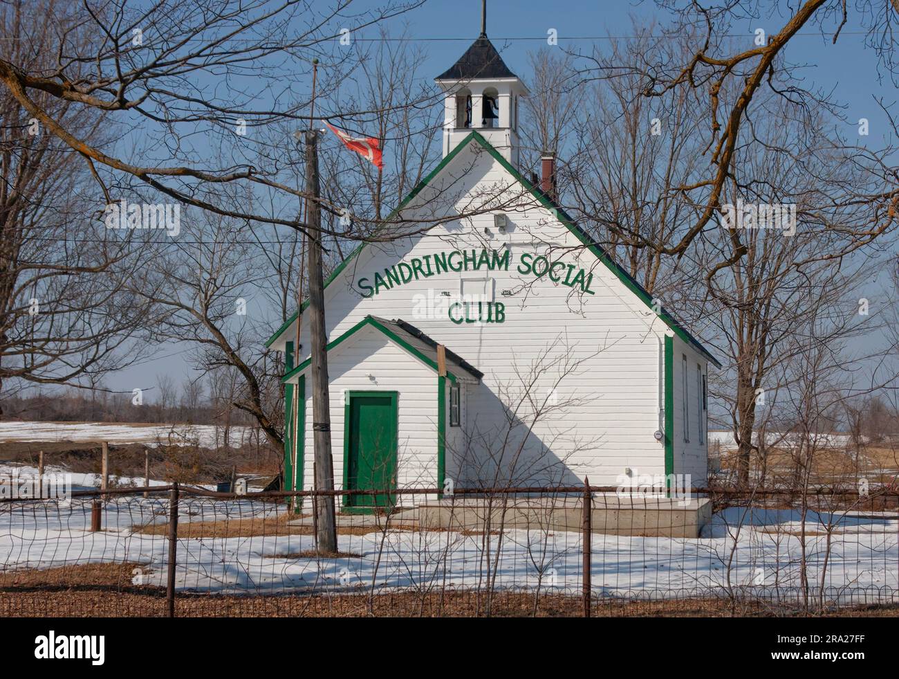 Sandringham social Club, Moose Creek (Ontario), Canada une ancienne école construite en 1935 Banque D'Images