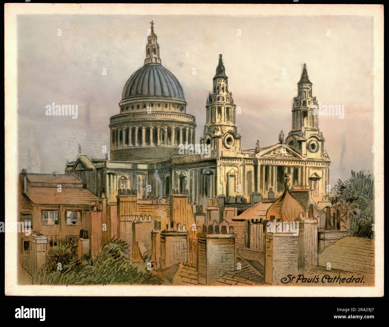 Cathédrale Saint-Paul 001 - carte à cigarettes vintage Banque D'Images