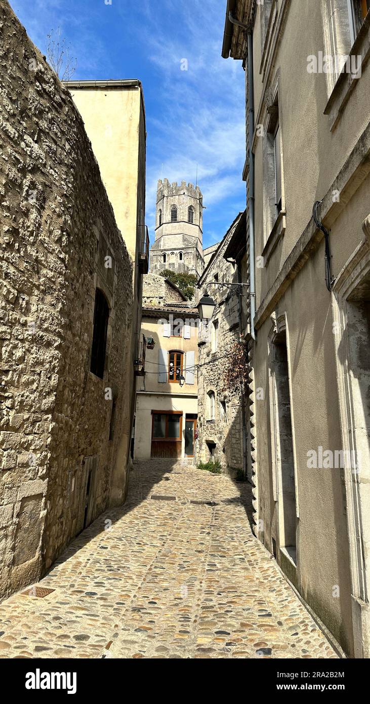 Viviers, cité médiévale en France Banque D'Images