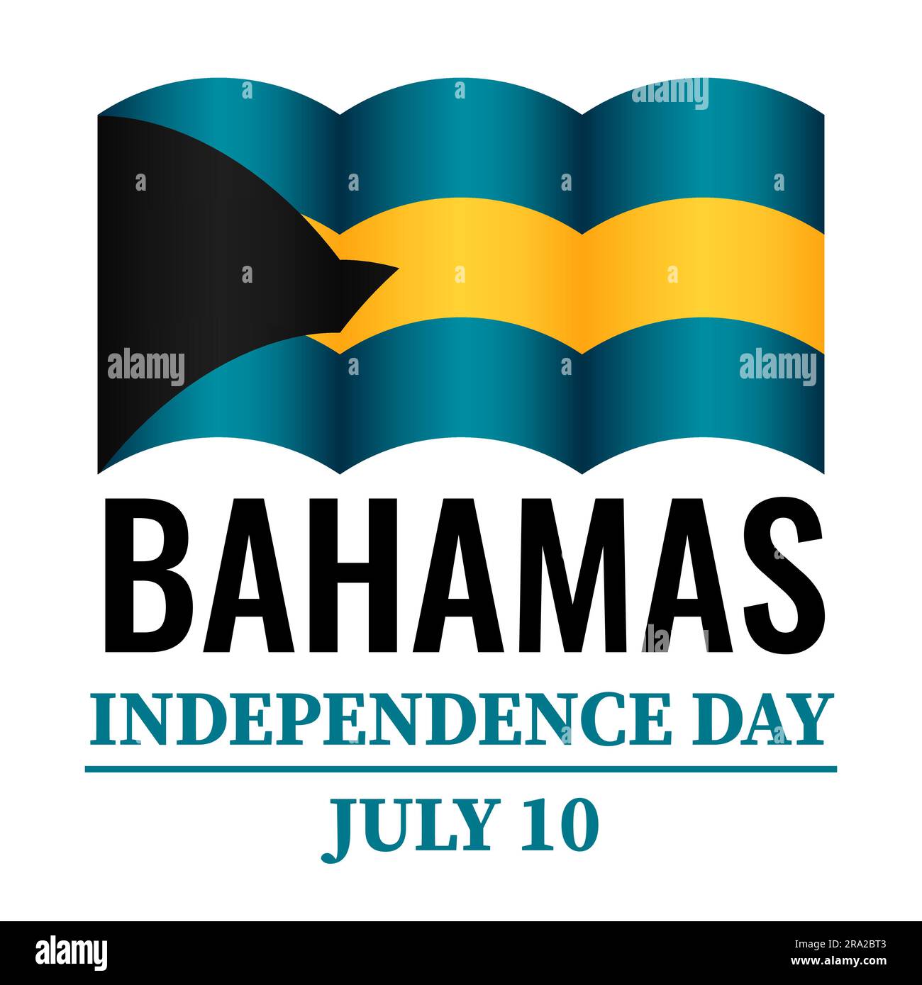 Affiche typographique du Bahamas Independence Day. Fête nationale célébrée sur 10 juillet. Modèle vectoriel pour bannière, carte de vœux, prospectus, etc Illustration de Vecteur