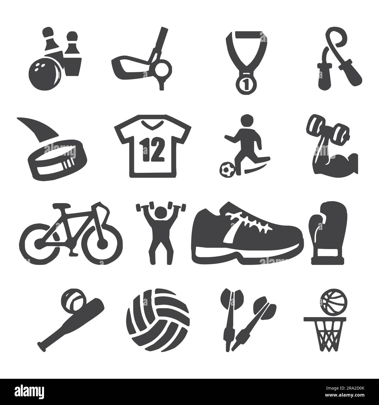 ensemble vectoriel d'icônes de sports de doodle Illustration de Vecteur