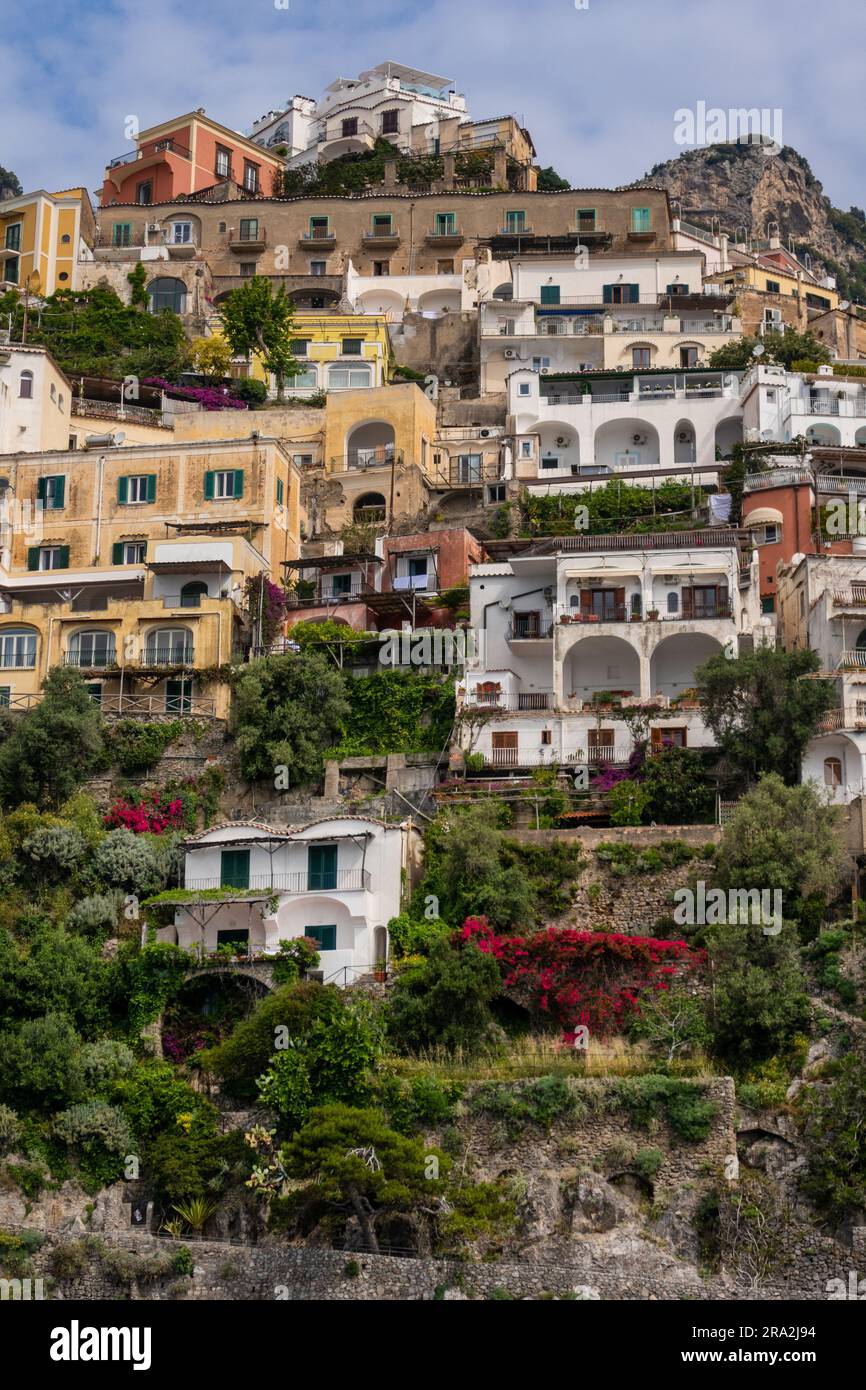 Le village de Positano sur la côte amalfitaine, province de Salerne, Campanie, Italie Banque D'Images