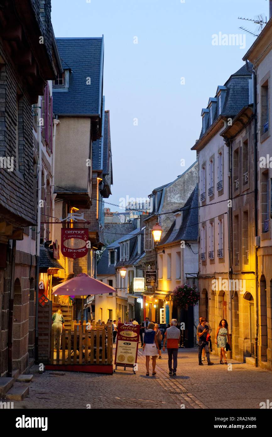 La France, Finistère, Morlaix, rue Ange de Guernisac Banque D'Images