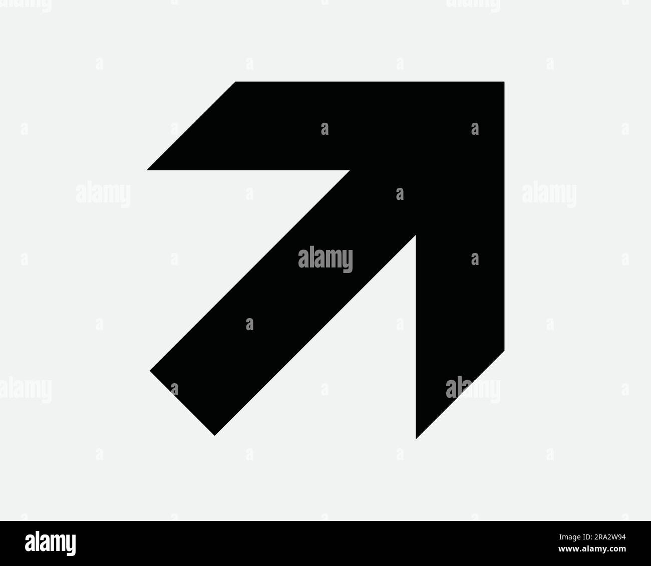 Flèche en haut à droite icône point pointeur chemin de sortie direction de navigation route signalisation Arrowhead Noir blanc graphique Clipart Illustration symbole Vector EPS Illustration de Vecteur