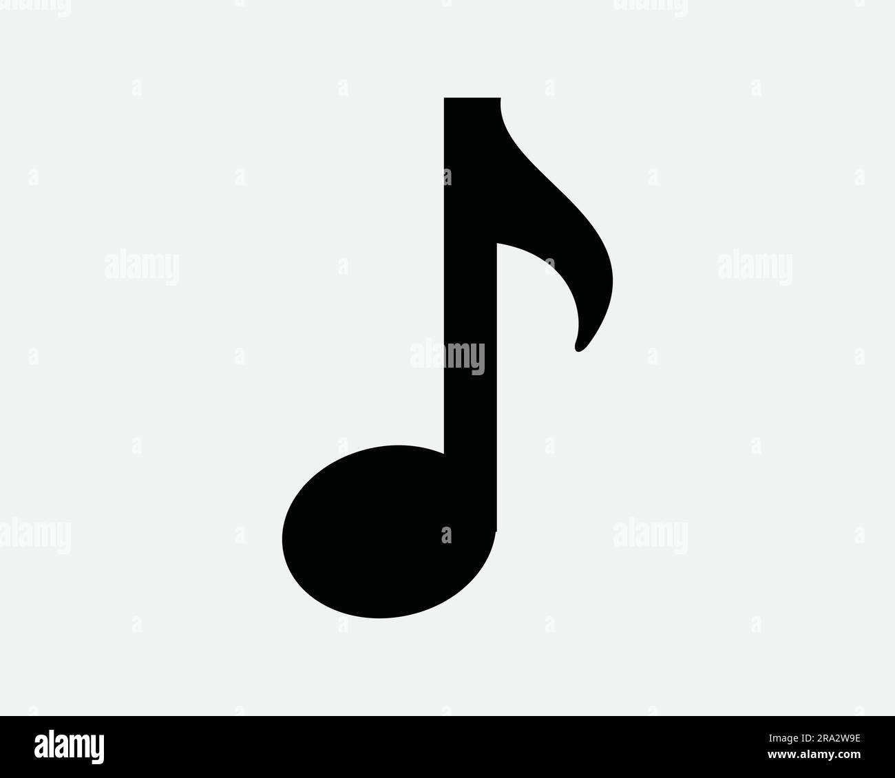 Icône Quaver Music. Note de musique Melody Bass Tune Quater Classique Song Tone forme audio. Noir blanc Clipart graphique symbole symbole signe vecteur EPS Illustration de Vecteur