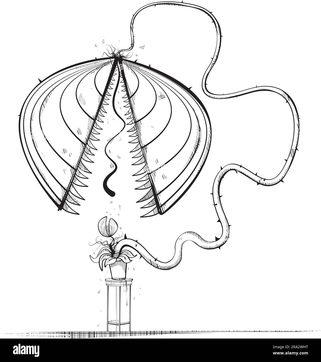 Plante géante sur le point de manger elle-même Illustration de Vecteur