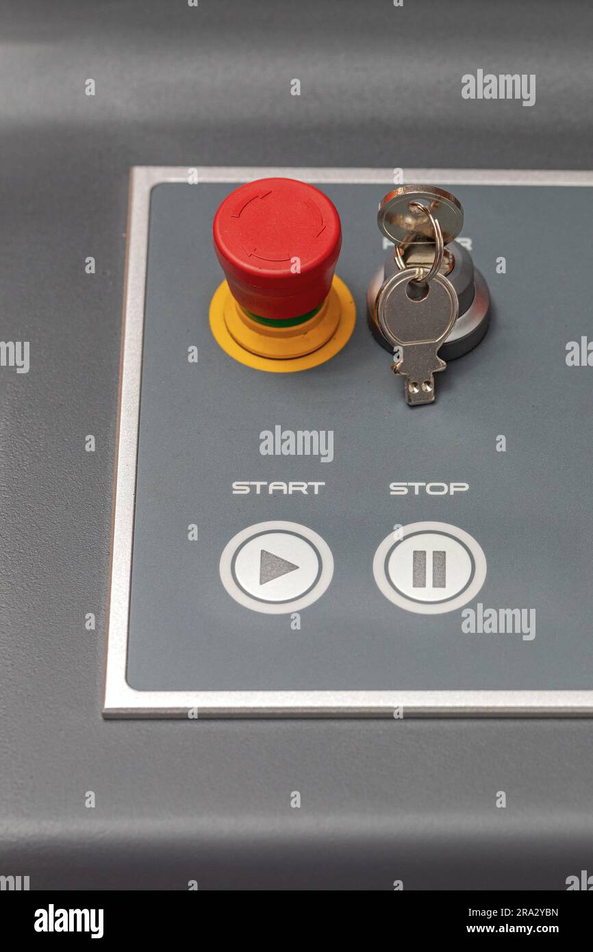 Boutons de démarrage et d'arrêt de la lecture touches de la machine panneau de configuration Banque D'Images
