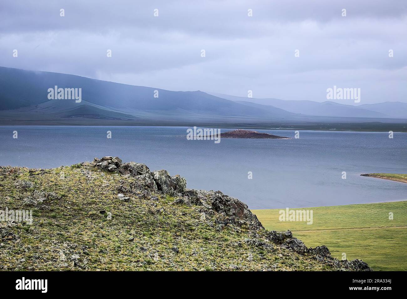 Lac Terkhiin Tsagaan Nuur Banque D'Images