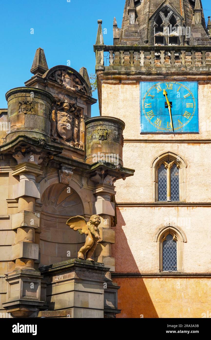 Détail du théâtre Tron, Trongate, Glasgow, Écosse, Royaume-Uni. Le théâtre est construit dans l'église originale de Tron St Mary (Tron Kirk) et a ouvert ses portes en 1981 Banque D'Images