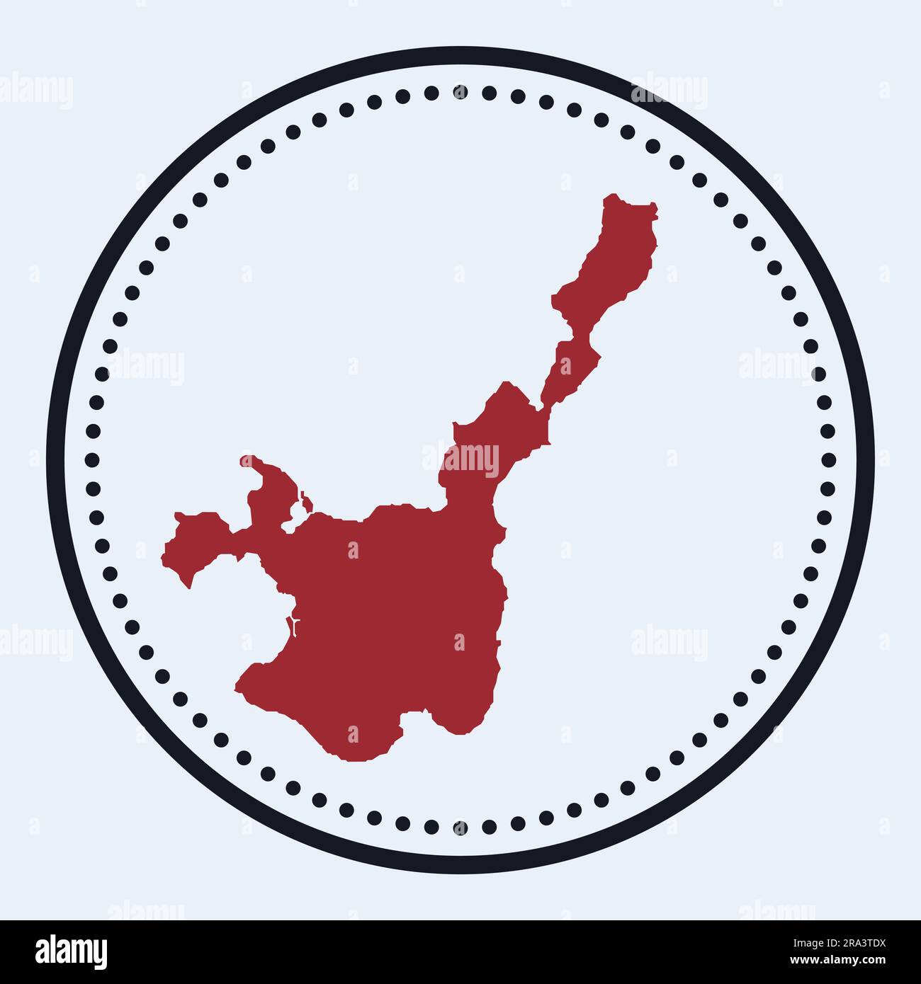 Timbre rond Ishigaki. Logo rond avec plan de l'île et titre. Écusson Ishigaki minimaliste élégant avec carte. Illustration vectorielle. Illustration de Vecteur