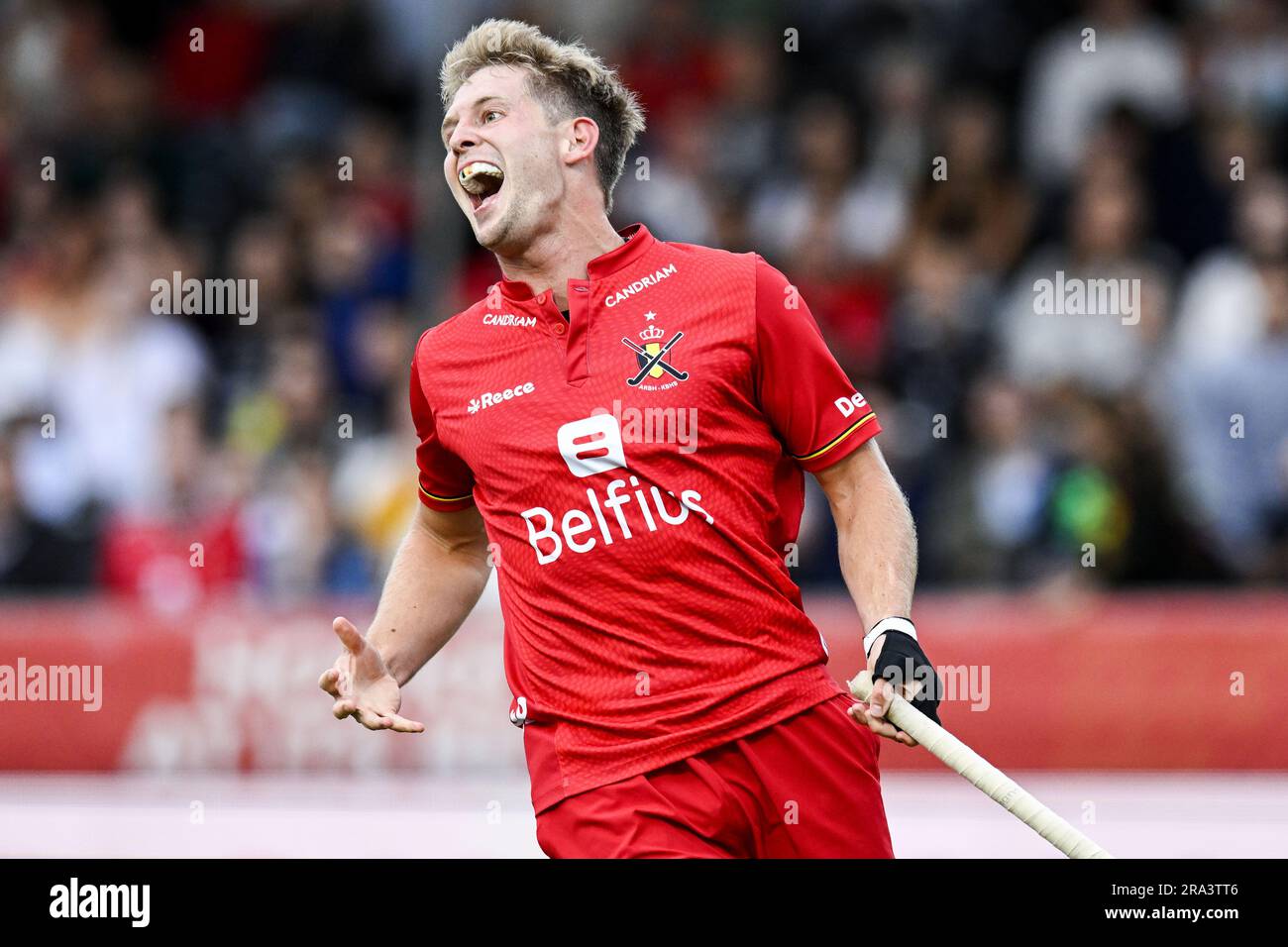 Anvers, Belgique. 30th juin 2023. Victor Wegnez, de Belgique, photographié lors d'un match de hockey entre l'équipe nationale belge Red Lions et l'Espagne, 9/12 matchs dans la phase de groupe de la Ligue Pro FIH 2023, vendredi 30 juin 2023 à Anvers. BELGA PHOTO TOM GOYVAERTS crédit: Belga News Agency/Alay Live News Banque D'Images