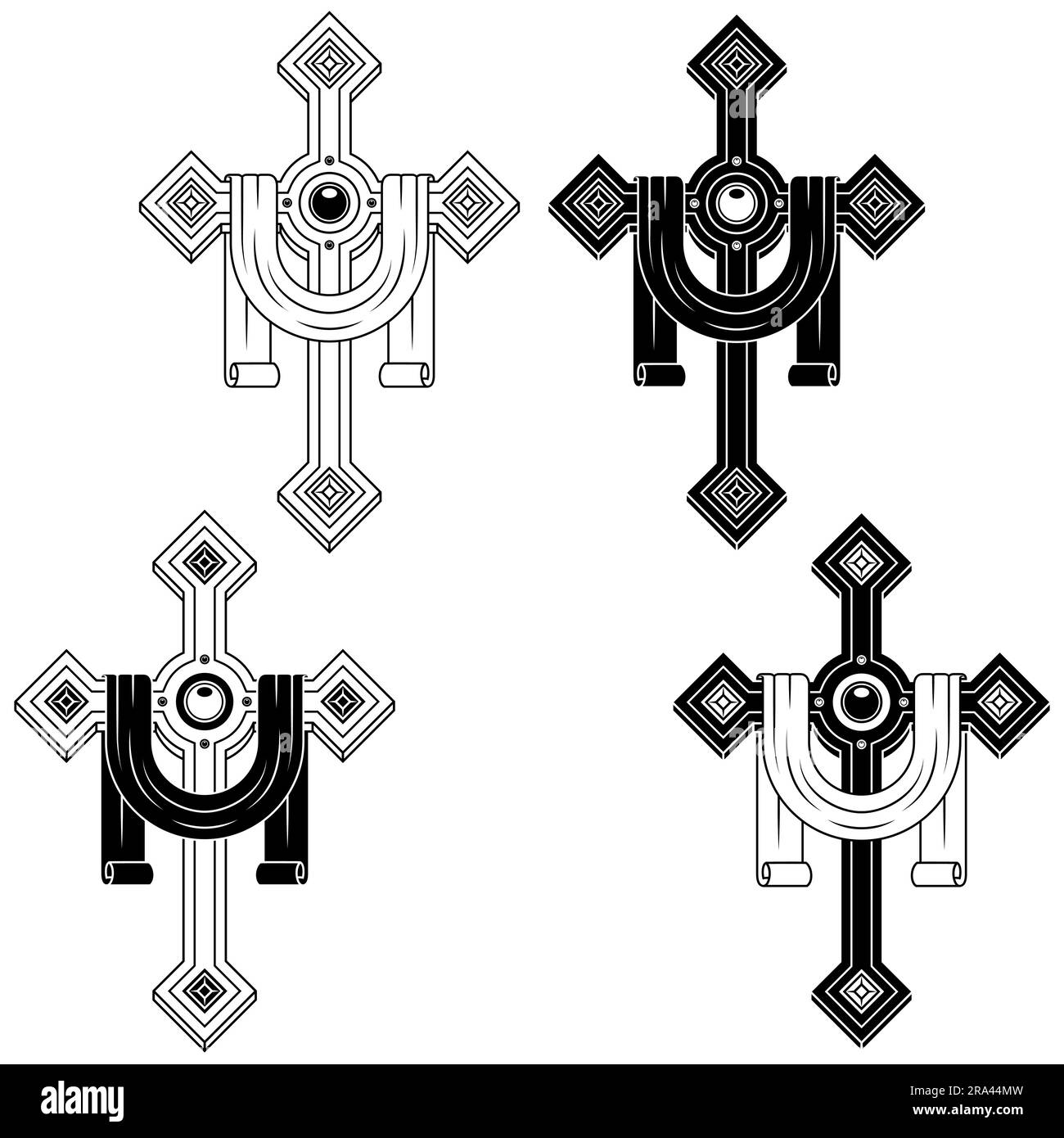 Croix Avec Des Dessins De Rubans