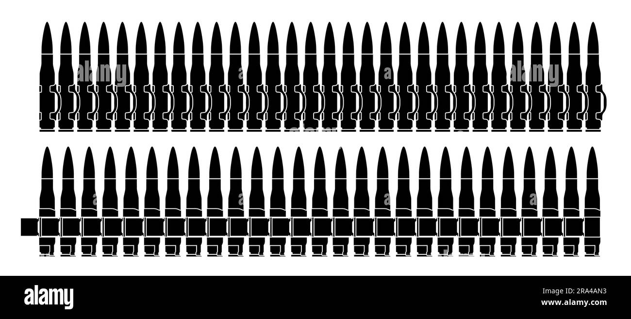 Concept de silhouette de ruban noir machinegun Illustration de Vecteur