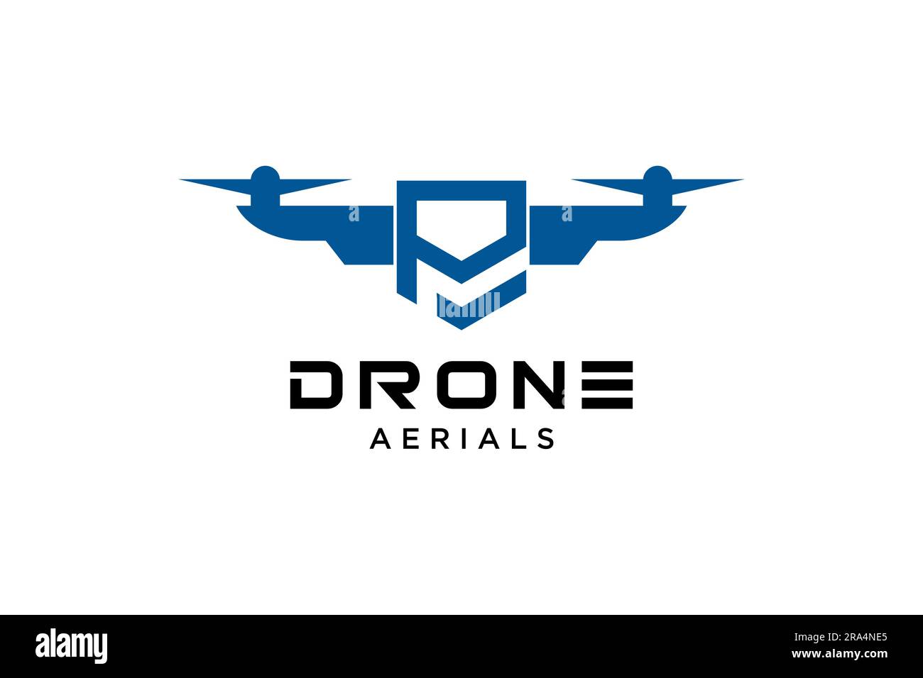 Modèle de conception du logo Letter P Drone. Photographie du vecteur d'icône de drone. Design créatif. Illustration de Vecteur