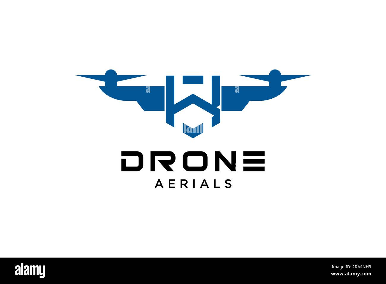 Modèle de conception de logo de Drone de lettre K. Photographie du vecteur d'icône de drone. Design créatif. Illustration de Vecteur