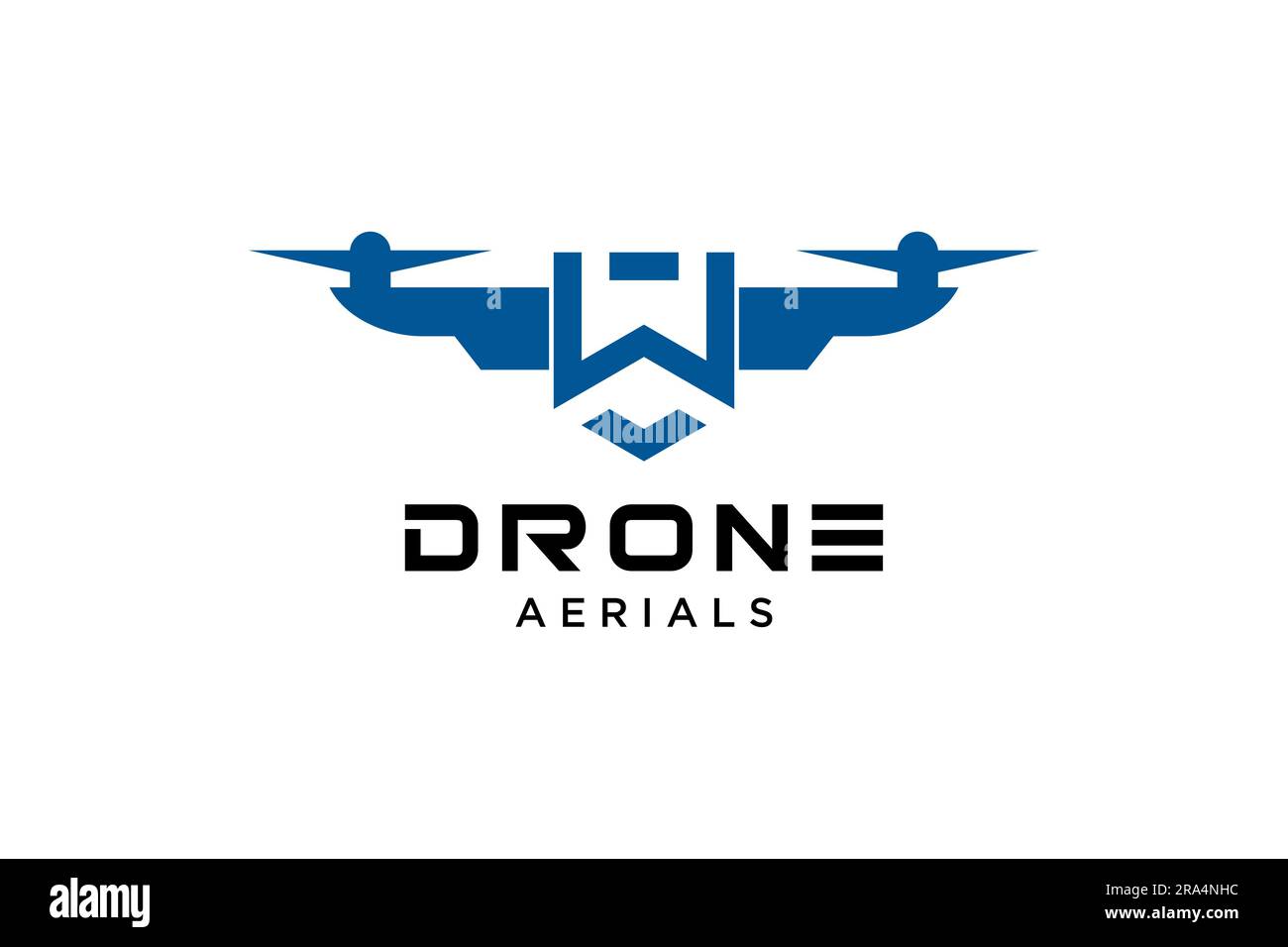 Modèle de conception de logo Drone Letter W. Photographie du vecteur d'icône de drone. Design créatif. Illustration de Vecteur
