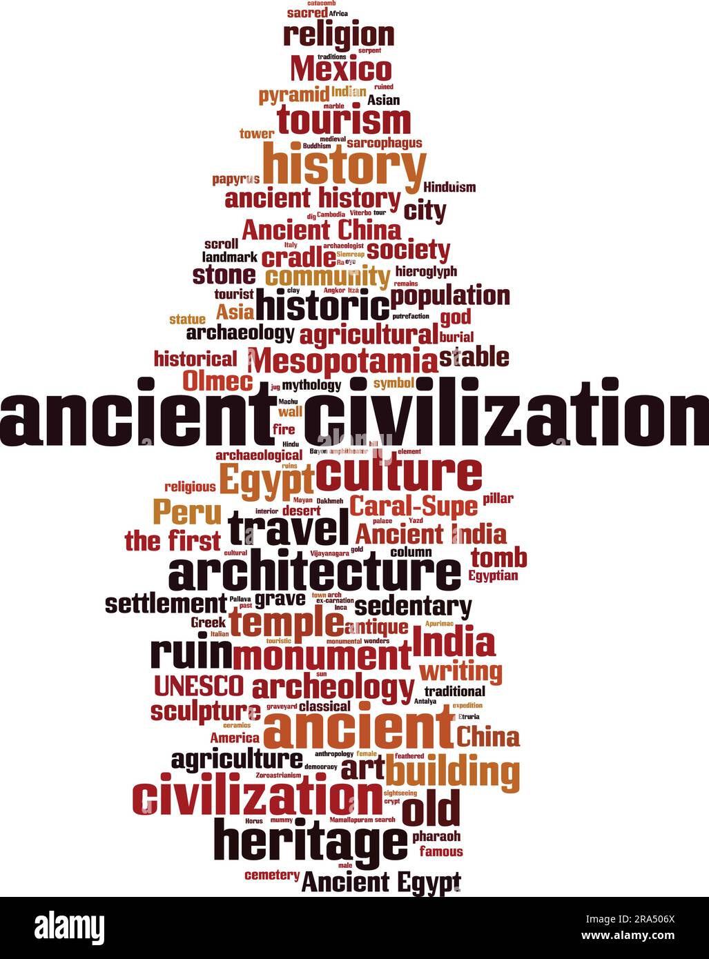 Concept de nuage de mots de civilisation antique. Collage fait de mots sur la civilisation antique. Illustration vectorielle Illustration de Vecteur