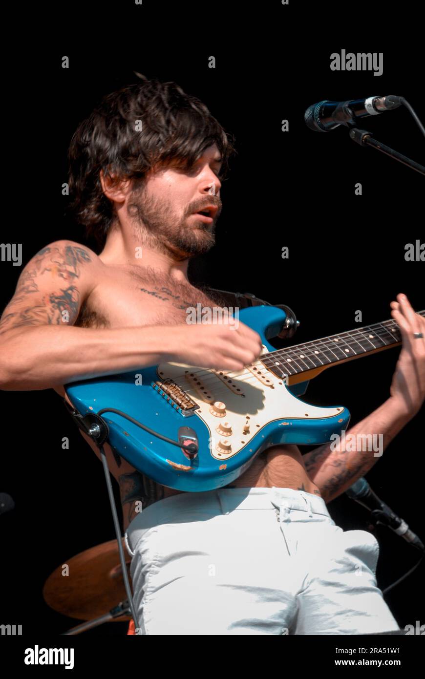 Simon Neil - Biffy Clyro, V2009 ans, Hylands Park, Chelmsford, Essex, Royaume-Uni - 23 août 2009 Banque D'Images