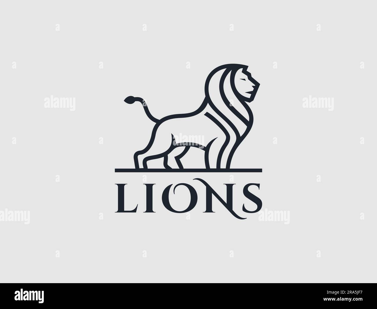 Logo lion minimal, adapté à de nombreuses activités professionnelles. Illustration de Vecteur