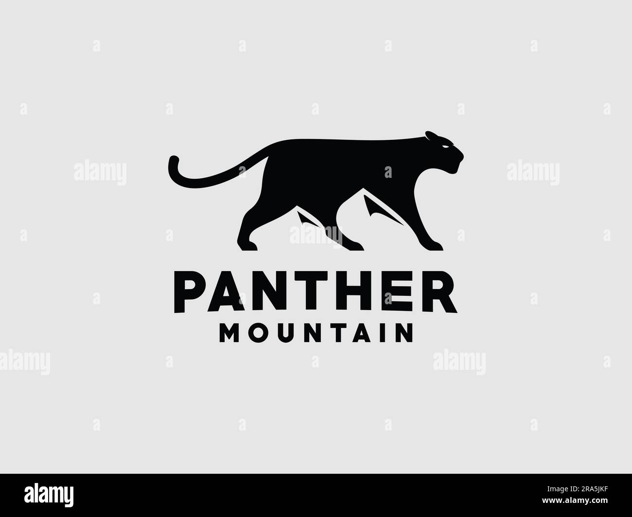 Logo minimal Panther Mountain, adapté à de nombreuses activités professionnelles. Illustration de Vecteur