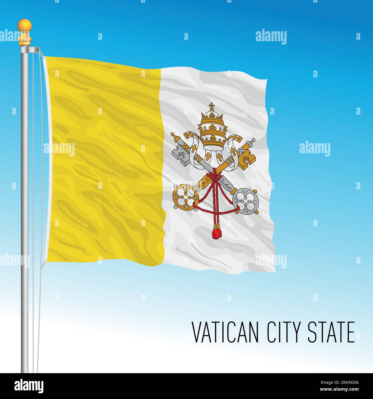 Cité du Vatican, drapeau national officiel du Saint-Siège, Rome, Italie, illustration vectorielle Illustration de Vecteur
