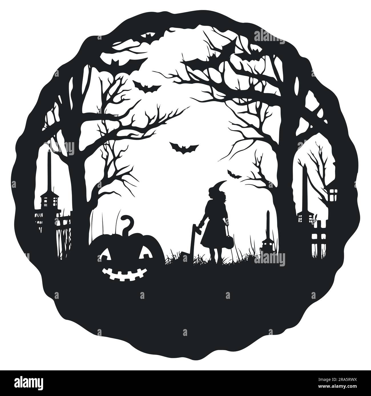 Joyeux Halloween illustrations citrouilles, fantômes et chauves-souris Illustration de Vecteur