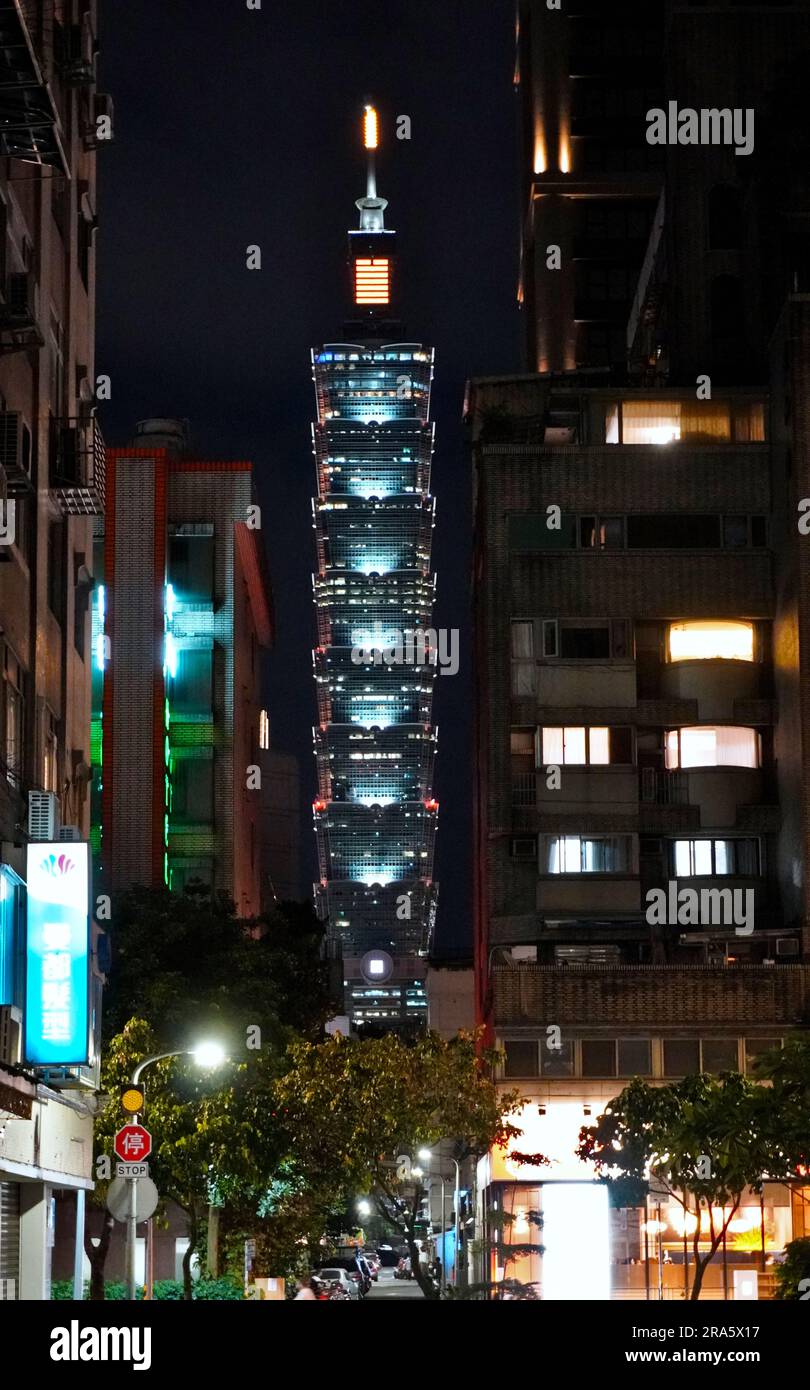 Taipei 101, anciennement connu sous le nom de Taipei World Financial Centre, Taipei, Taïwan. Banque D'Images