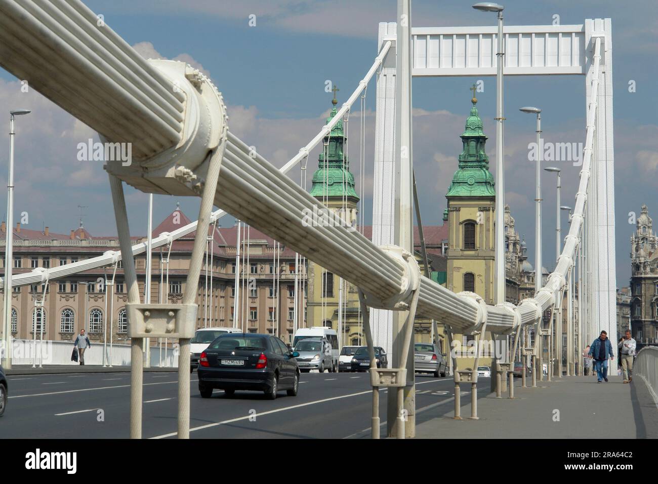 Pont Elisabeth sur le Danube, pont Elisabeth, Budapest, Hongrie Banque D'Images