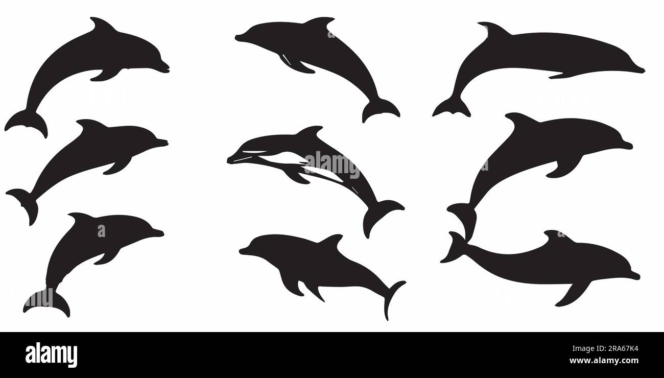 Ensemble d'illustrations vectorielles Silhouette Wolf Illustration de Vecteur