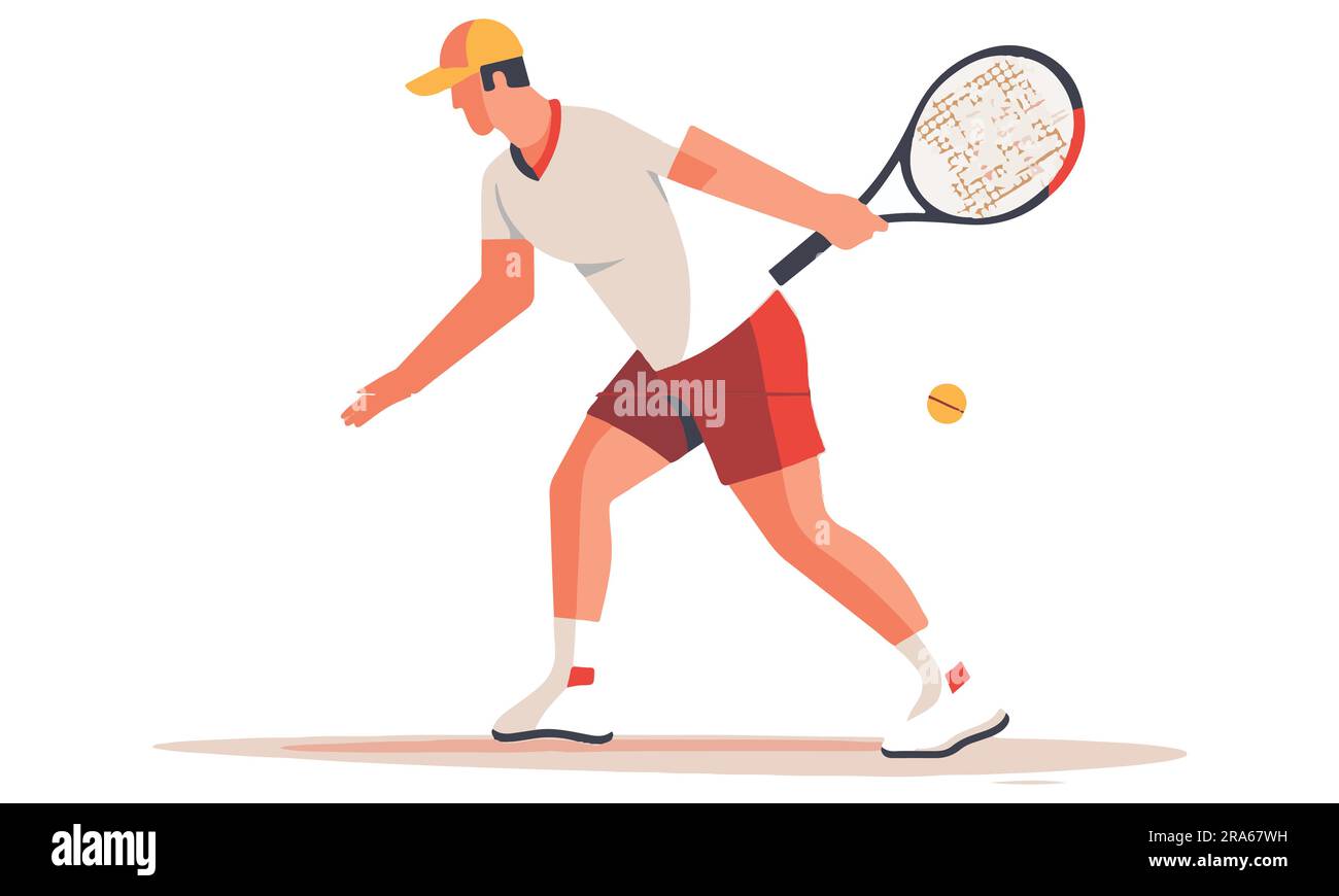 Motif vectoriel plat pour joueur de tennis Illustration de Vecteur