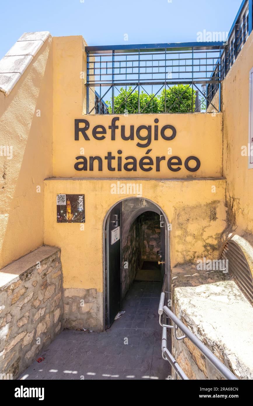 Abri de RAID aérien utilisé pendant la guerre civile espagnole - Jaen, Espagne Banque D'Images