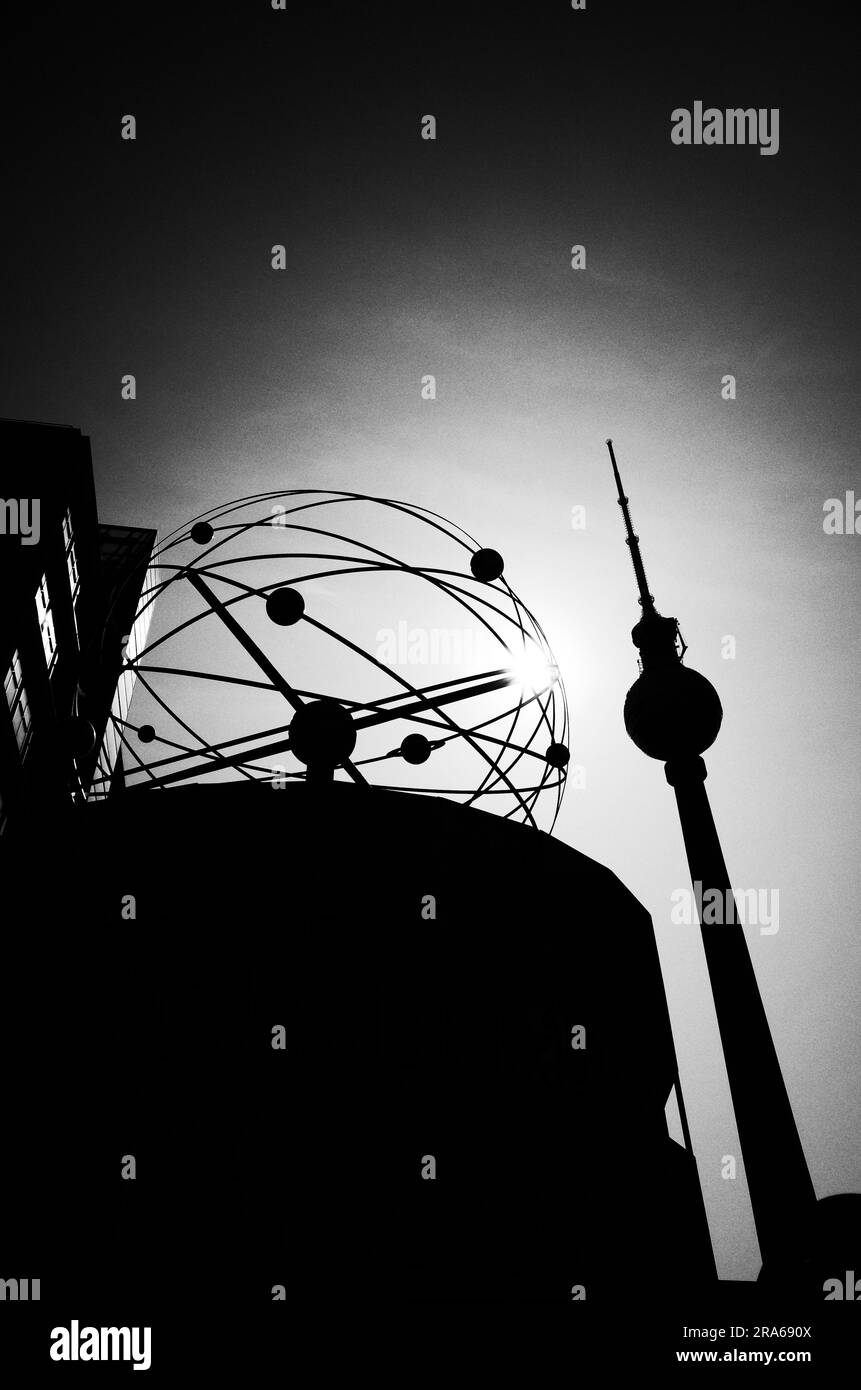 Horloge mondiale de Berlin Banque D'Images