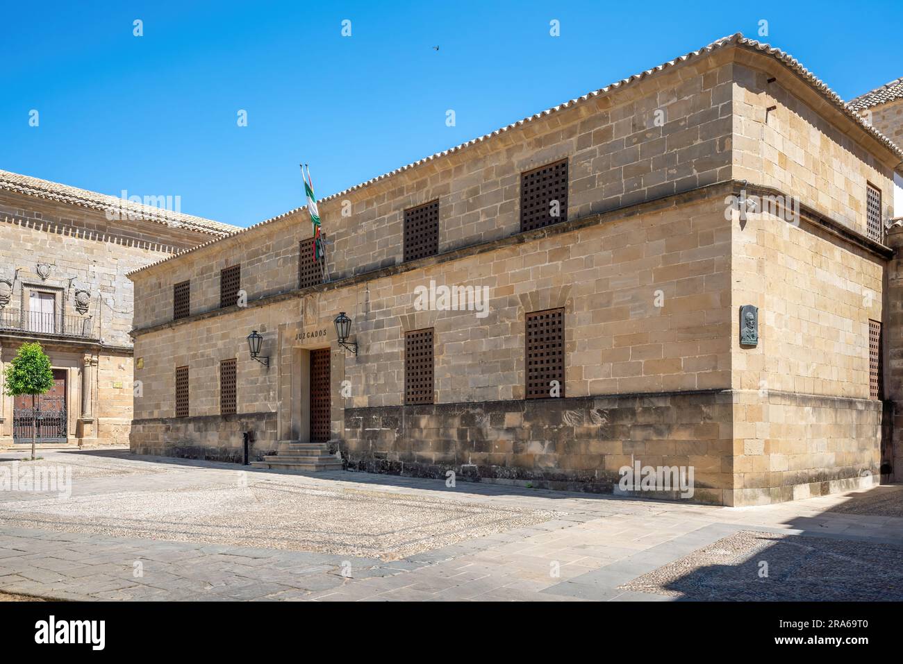 Carcel del Obispo (prison de l'évêque) - Palais de justice d'Ubeda sur la Plaza Vasquez de Molina - Ubeda, Jaen, Espagne Banque D'Images