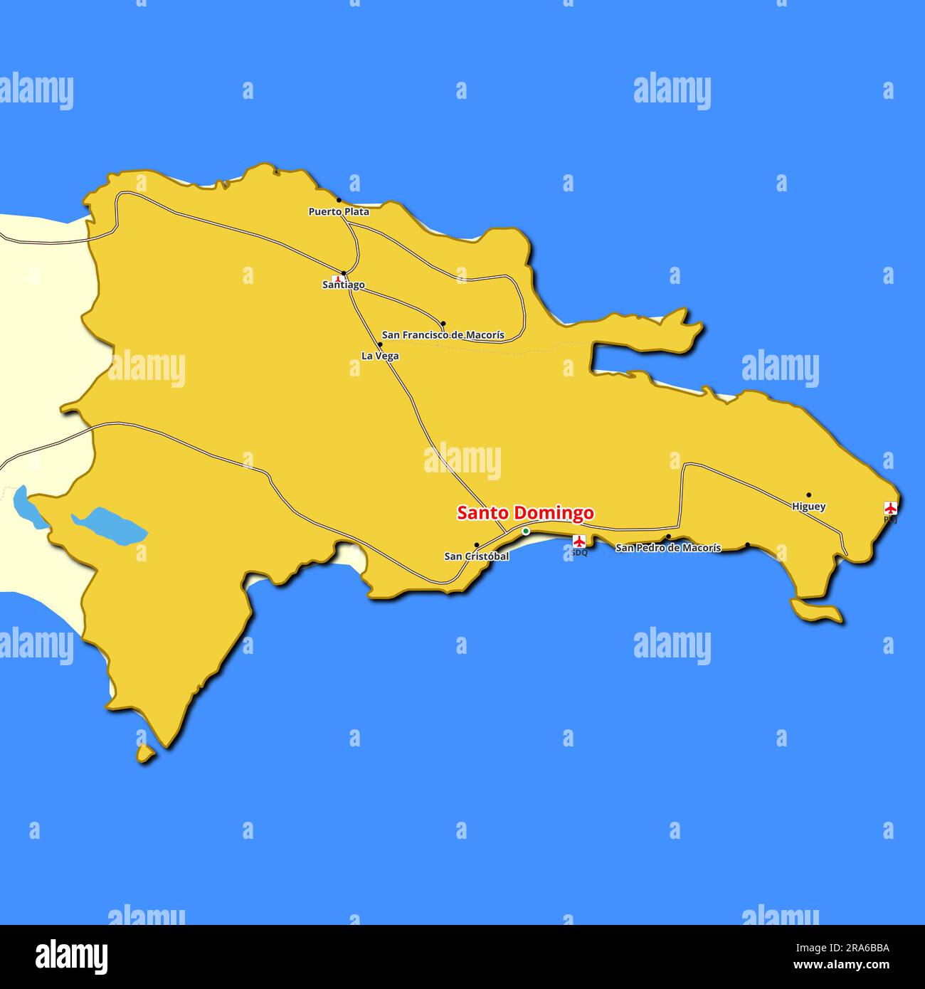 Rep Dom Routes Carte très détaillée de la République dominicaine présentant les routes ...