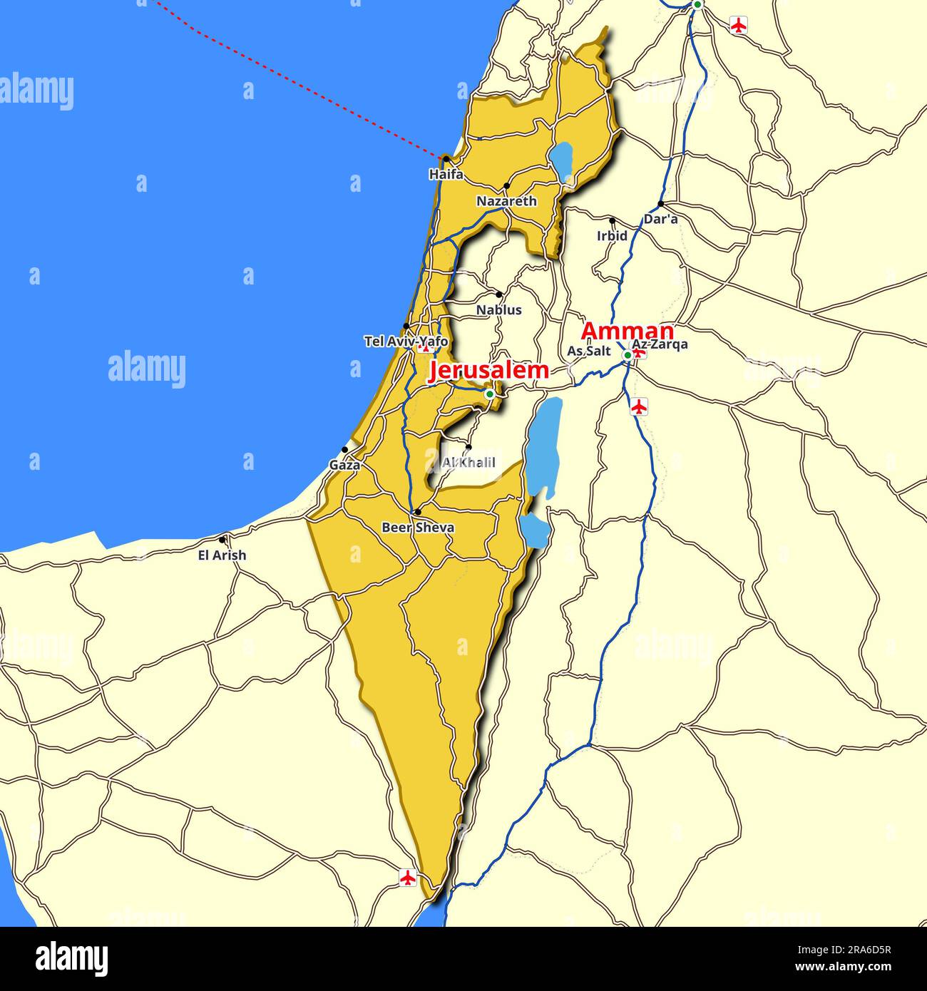 Timbre Extérieur Palestine. Autocollant Rond Avec Carte Du Pays