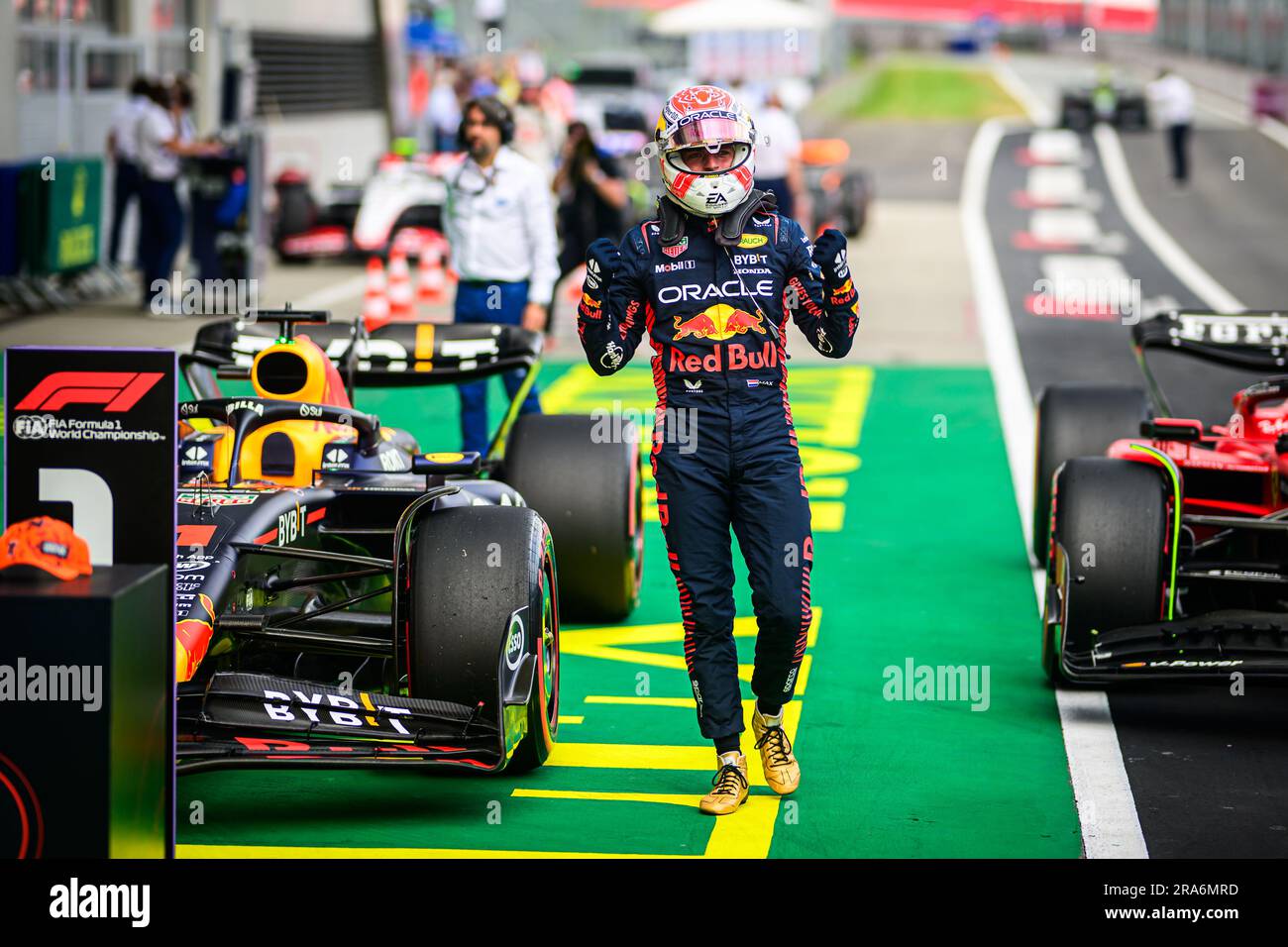 Spielberg, Autriche. 30th juin 2023. Max Verstappen, pilote néerlandais d'Oracle Red Bull Racing, vu après la session de qualification du Grand Prix autrichien de F1 au Red Bull Ring. (Photo par jure Makovec/SOPA Images/Sipa USA) crédit: SIPA USA/Alay Live News Banque D'Images