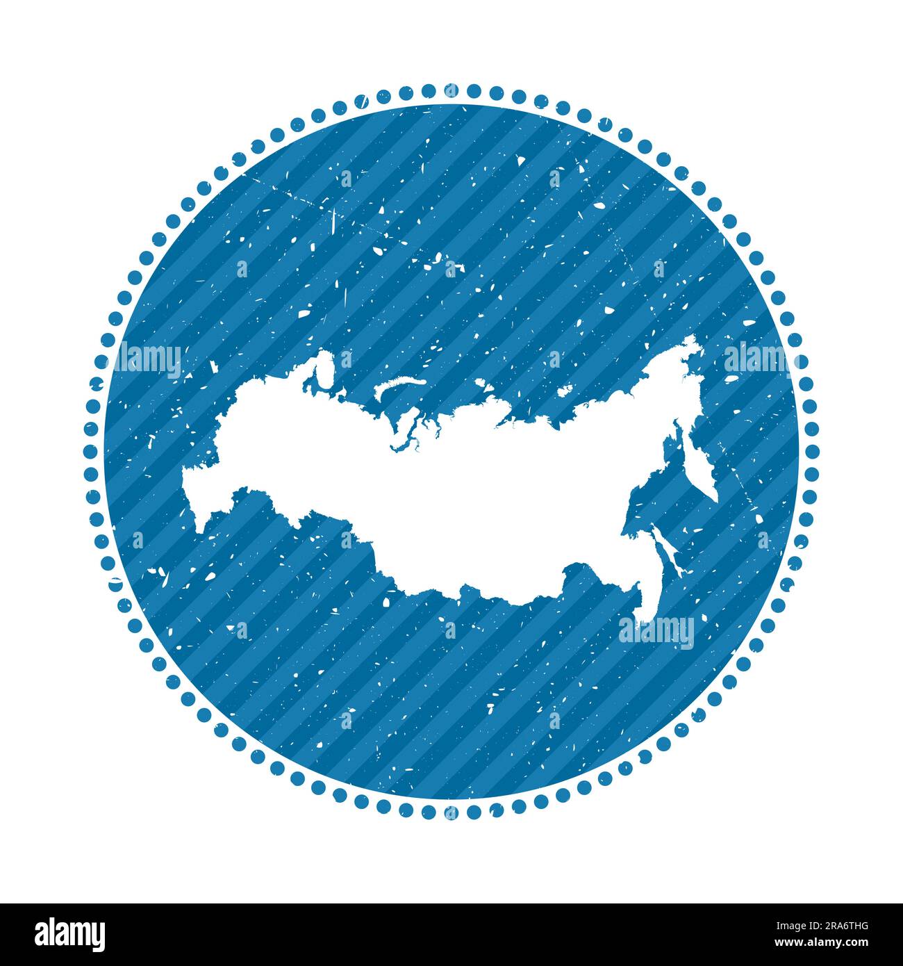 Autocollant de voyage rétro rayé Russie. Badge avec carte du pays, illustration vectorielle. Illustration de Vecteur