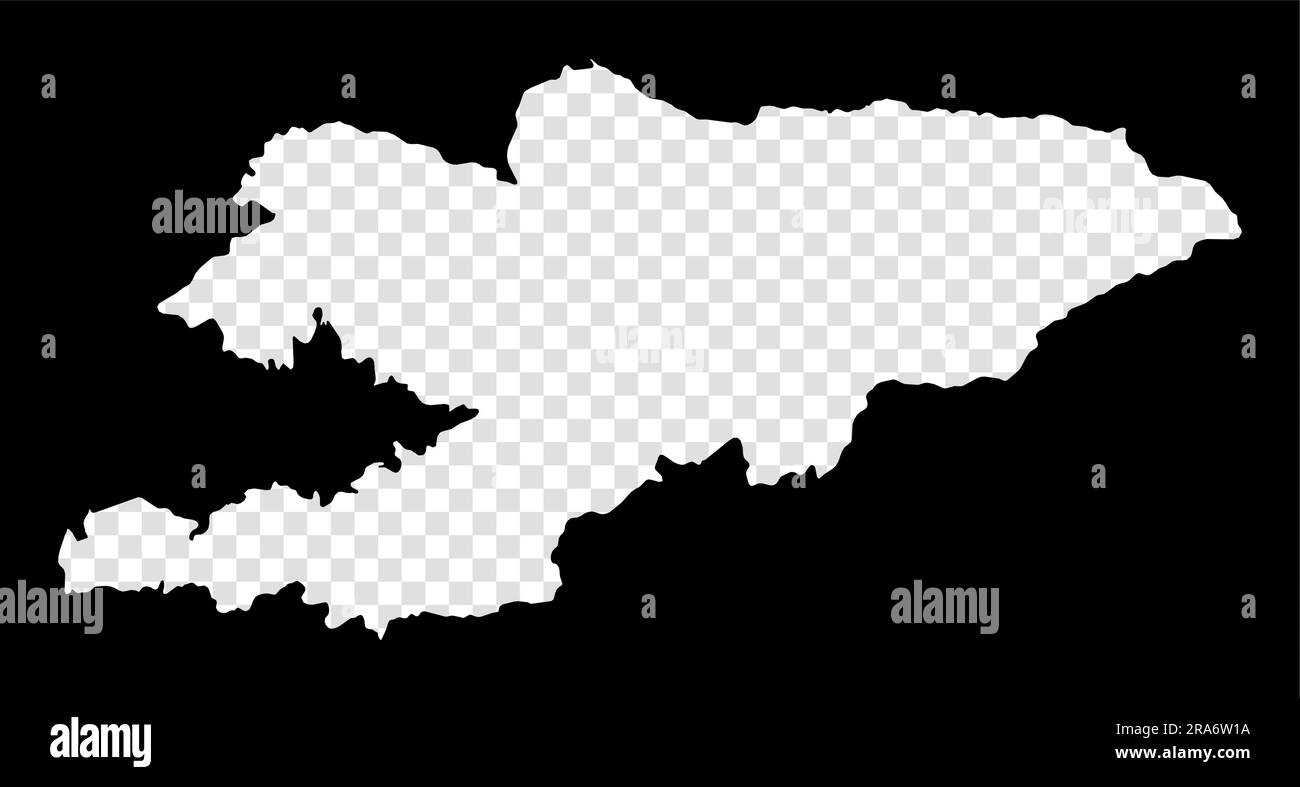 Carte au pochoir du Kirghizistan. Carte transparente simple et minimale du Kirghizistan. Rectangle noir avec forme coupée du pays. Illustration de Vecteur