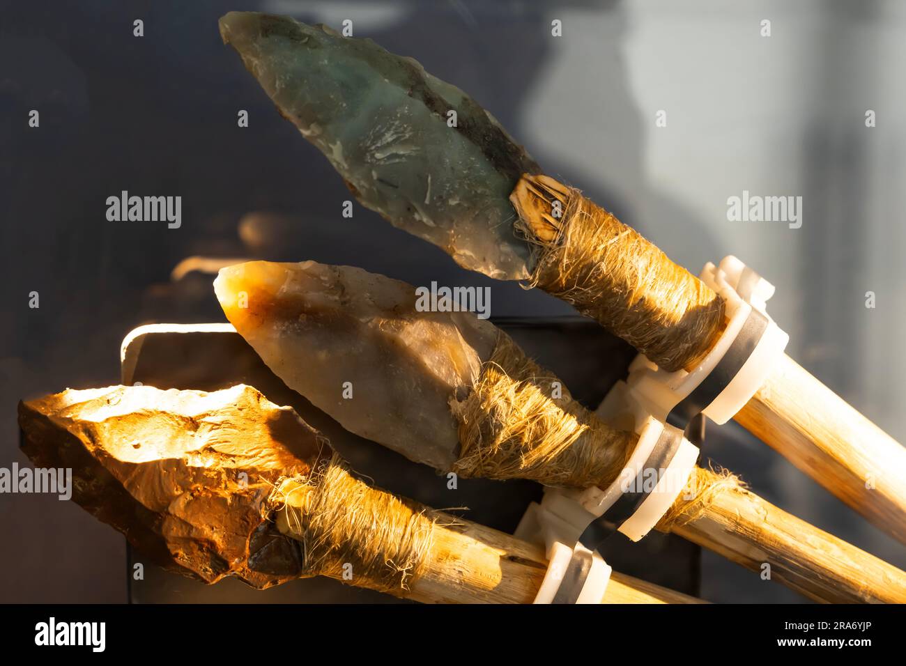 Les flèches et les flèches historiques que l'on trouve dans les fouilles de Göbekli Tepe. Banque D'Images