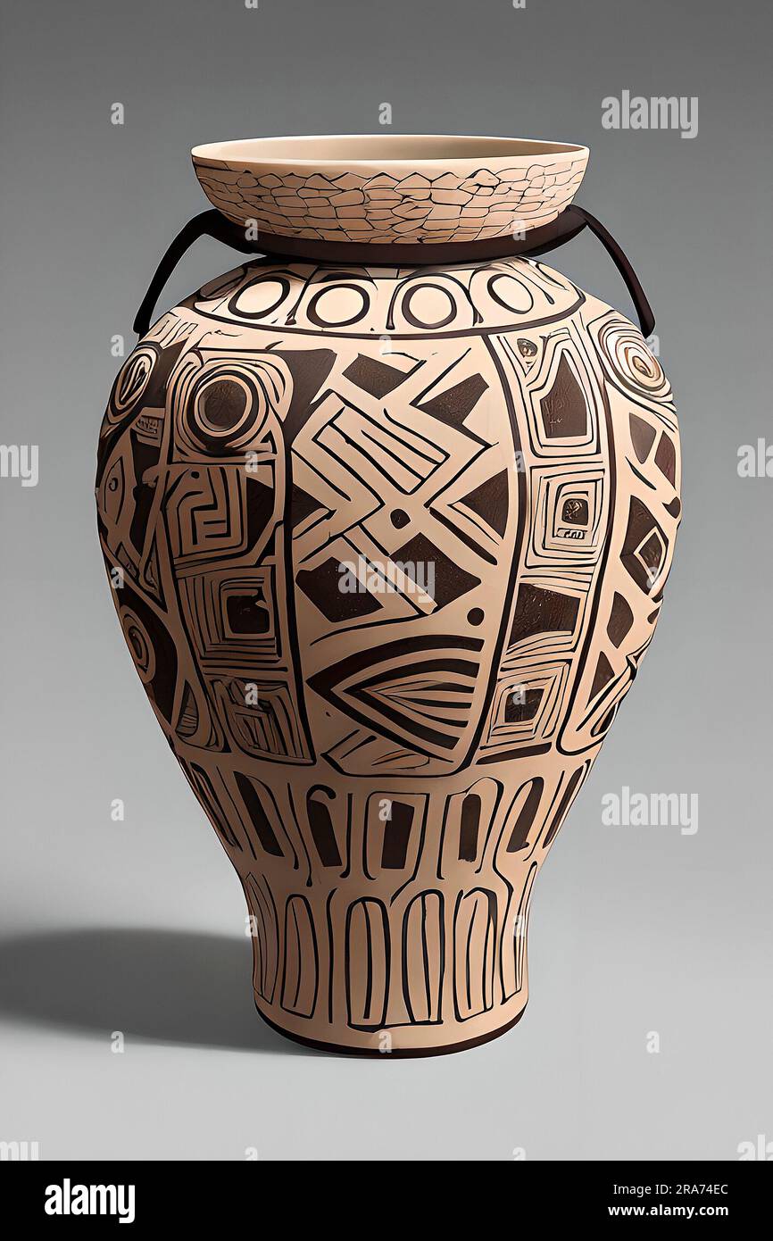 Céramique photo, vases, la culture Cucuteni, la culture Trypillia, la culture Cucuteni, la culture Tripolye Banque D'Images