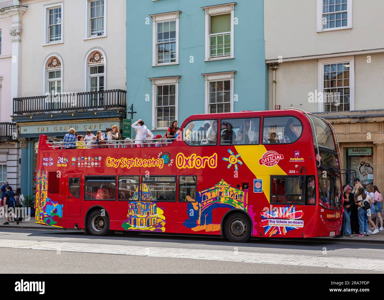 Oxford City Tour bus pour les touristes Banque D'Images