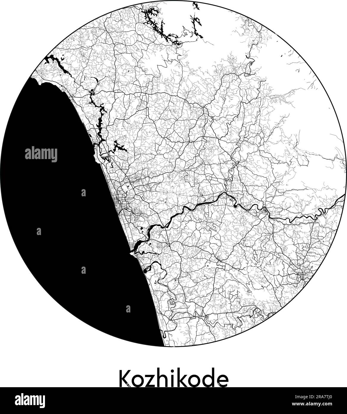 Carte de kozhikode Banque d'images vectorielles Alamy