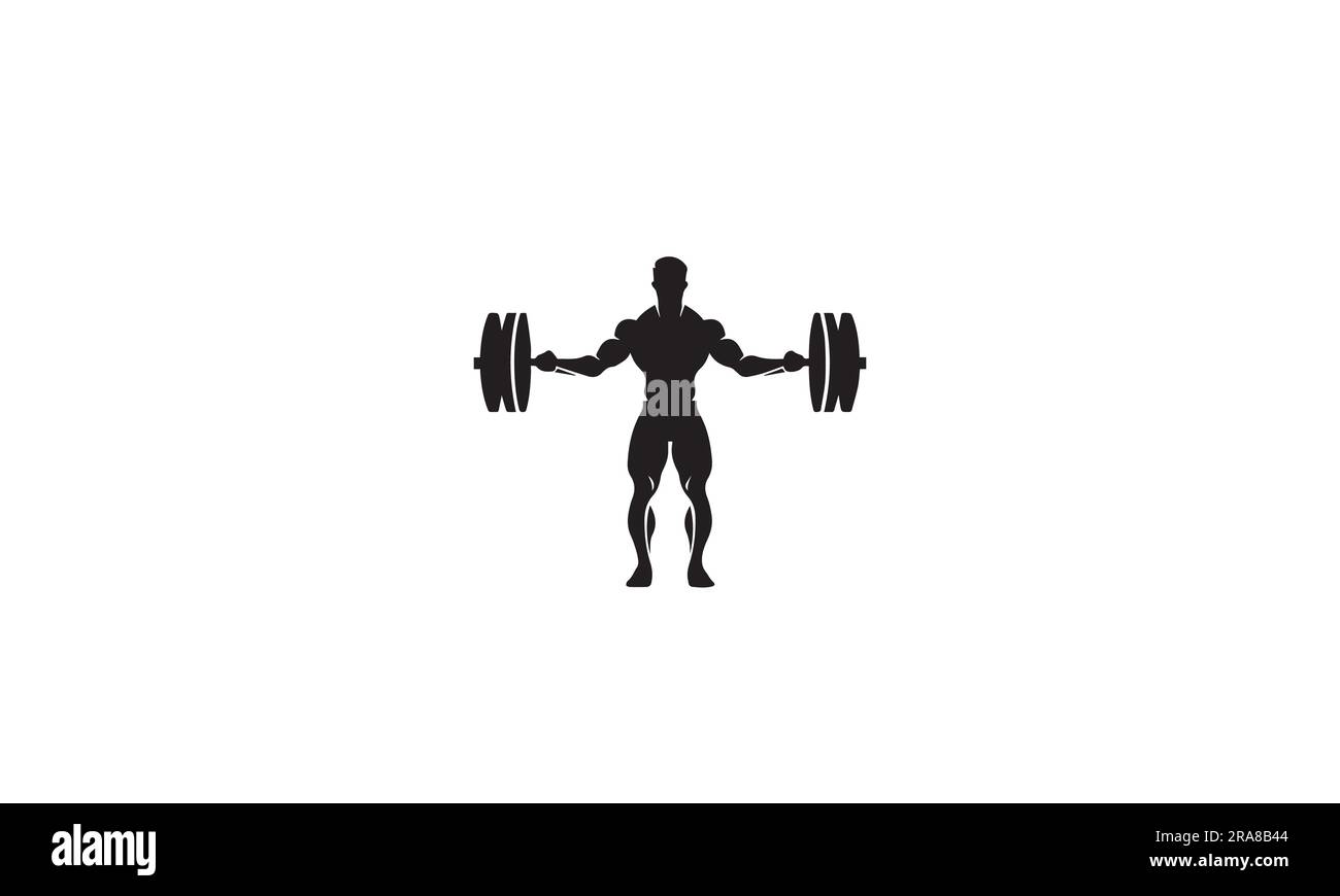 Logo de la salle de sport noir simple icône plate sur fond blanc Illustration de Vecteur