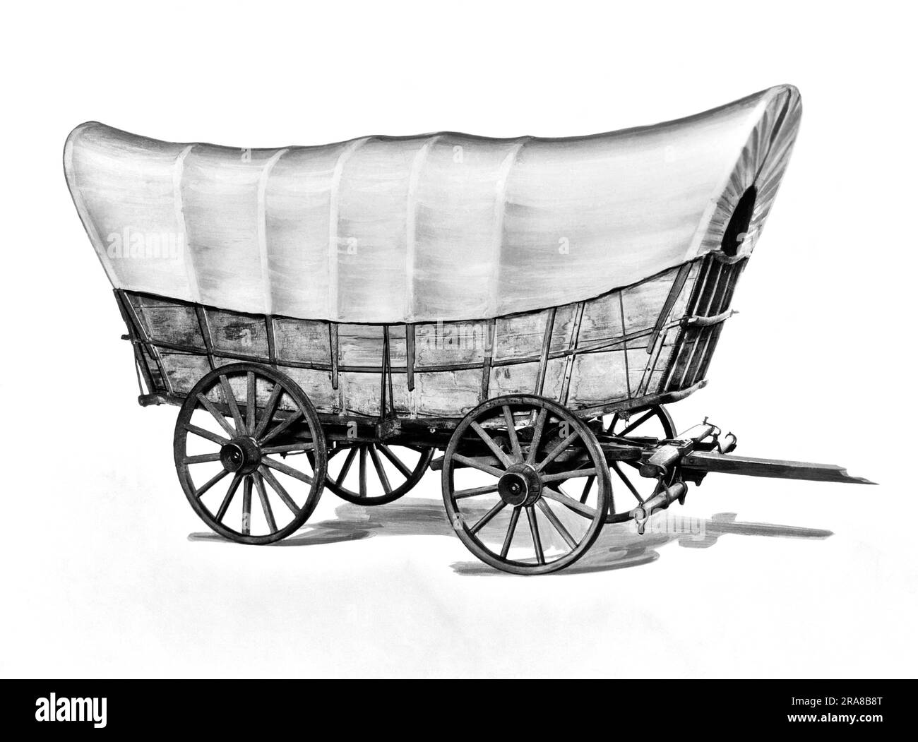 Californie: c. 1920 le wagon couvert original 'Prairie Schooner' construit par John Studebaker. Banque D'Images