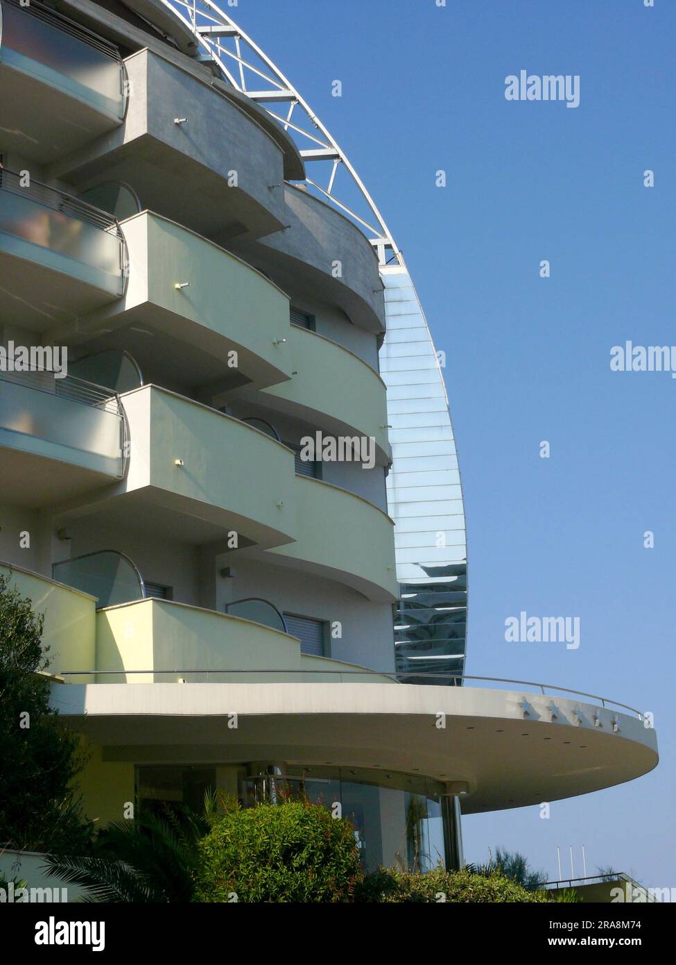 Italie, Émilie Romagne, Mer Adriatique près de Milano Marittima, Hôtel avec Restaurant Banque D'Images