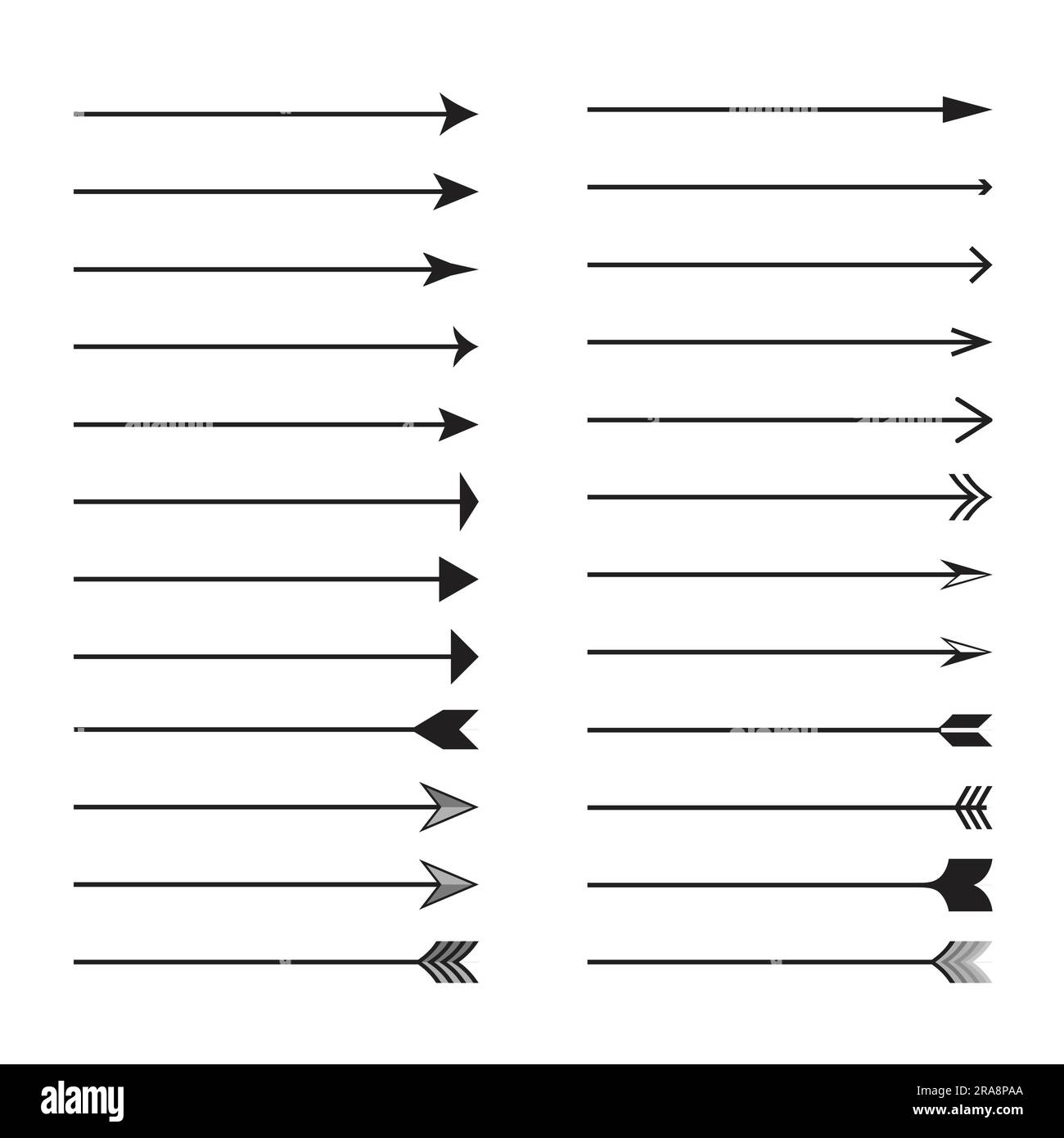 Collection de vecteurs fléchés. Flèches simples modernes. Icône de flèches d'illustration vectorielle. Vecteur de rang de contour. Symbole de ligne. Design tendance de l'interface utilisateur plate. Illustration de Vecteur