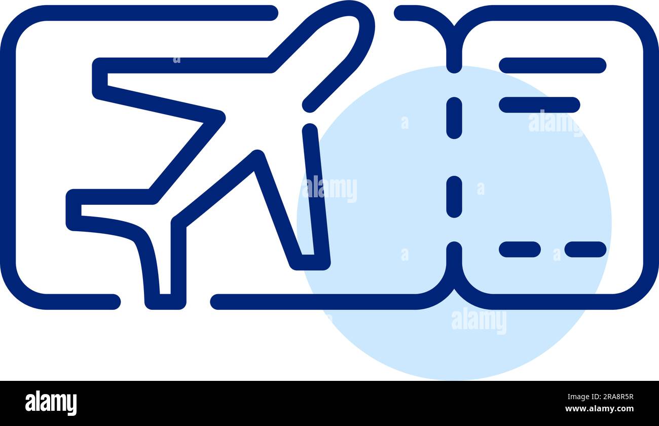 Carte d'embarquement imprimée. Billet d'avion. Contour modifiable et parfait au pixel près Illustration de Vecteur