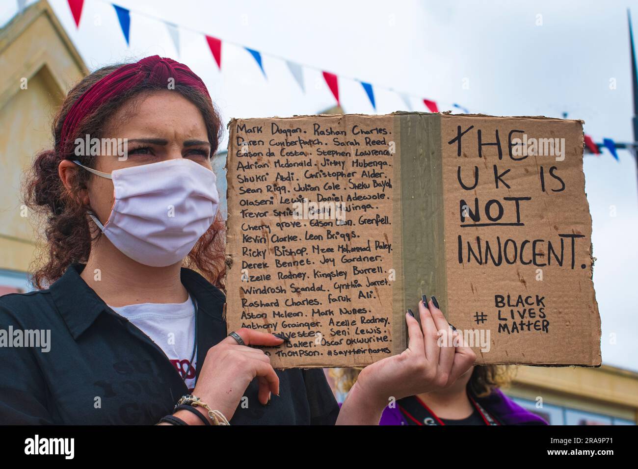 Black Lives Mater Protest Truro, Cornwall 2020 Banque D'Images