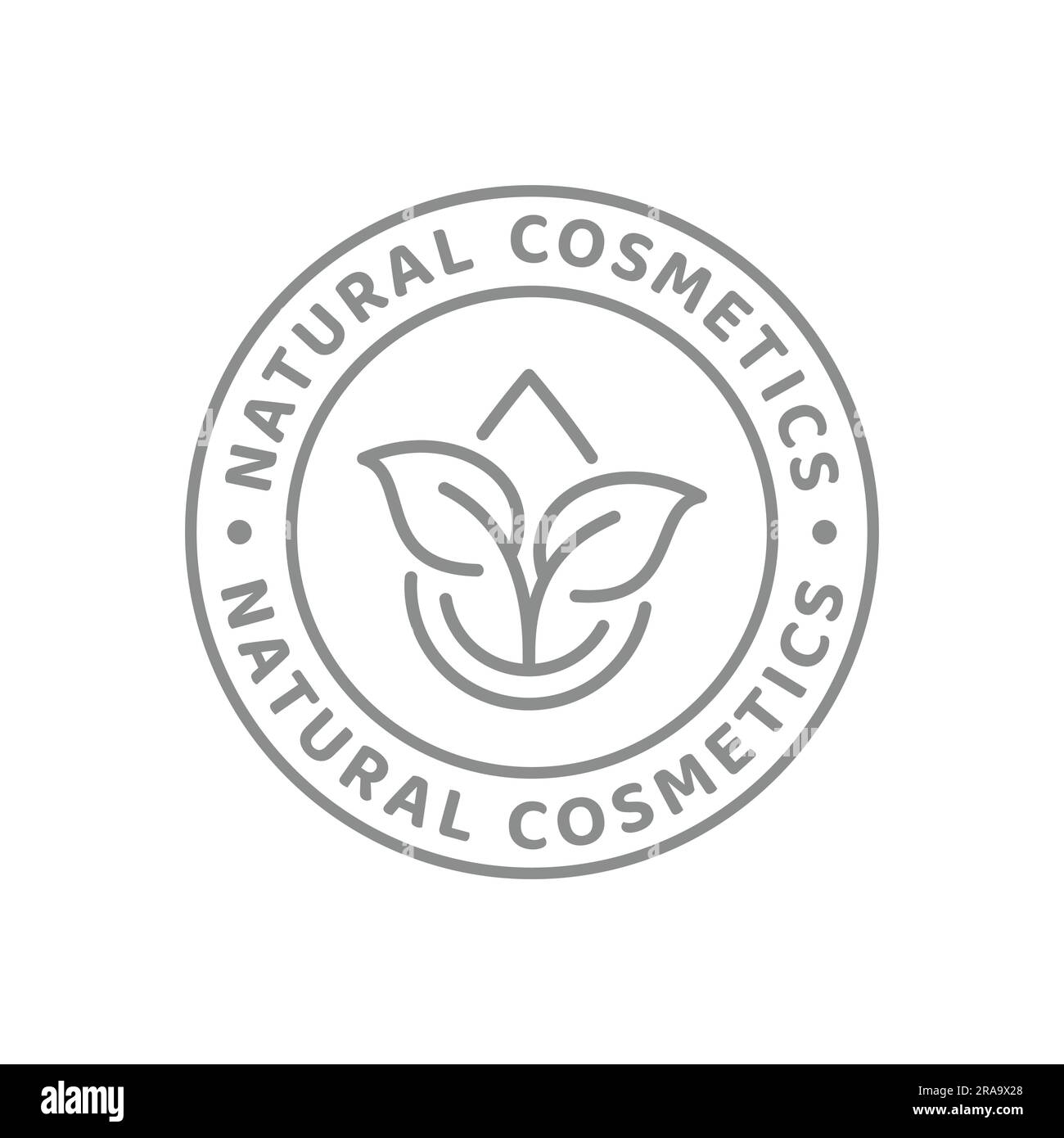 Étiquette de ligne vectorielle de cosmétiques naturels. Badge contour crème ou lotion cosmétique. Illustration de Vecteur